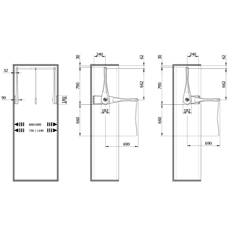 Only Black/Chrome plated - 60-100 cm 3